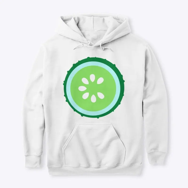 🥒 CUCUMBER SLICE White Hoodie